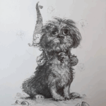 illustration gnome et chien par Jean-Baptiste Monge ©™ all right reserved