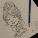 illustration d'un visage de fée par Jean-Baptiste Monge ©™ all right reserved