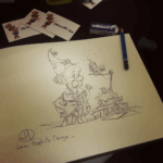 illustration d'un petit elfe de noël par Jean-Baptiste Monge ©™ all right reserved